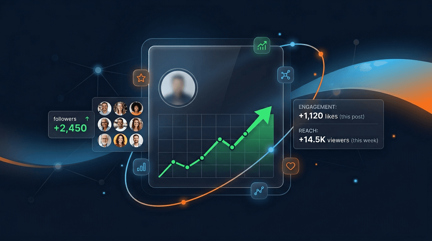 Instagram Growth Engine PRO audience growth dashboard artwork